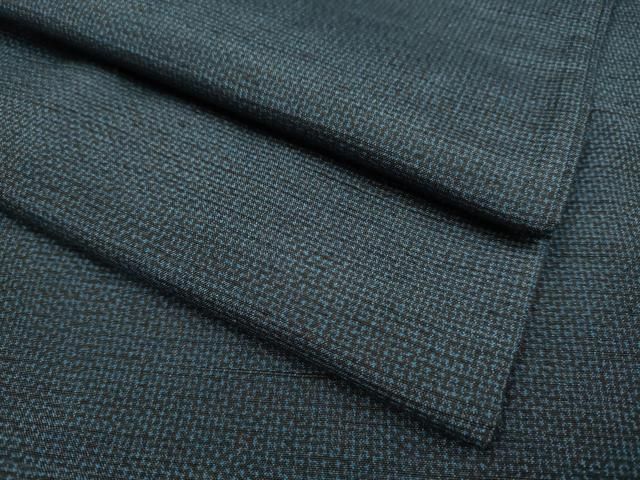 平和屋着物▽男性　紬　単衣　濃い青褐色　正絹　逸品　DABI4076du 15,600円