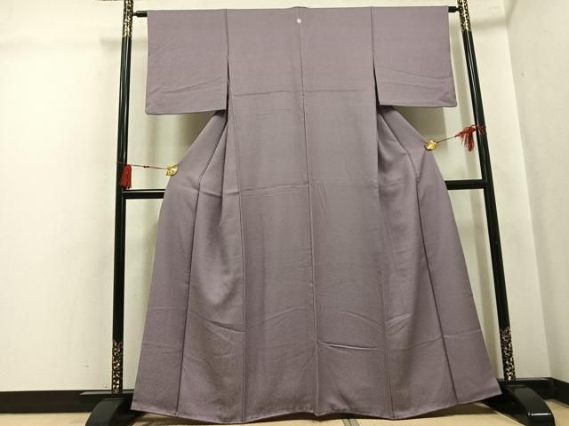 平和屋着物●冷泉布美子　色無地　草木地紋　胡桃染色　正絹　逸品　AABK8214ph
