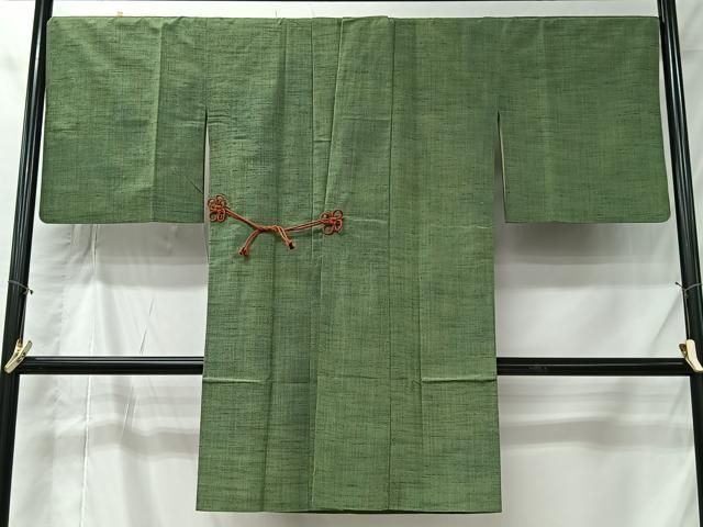 平和屋着物#道中着 紬地 縞 ロング丈 正絹 逸品 CABI9576ua