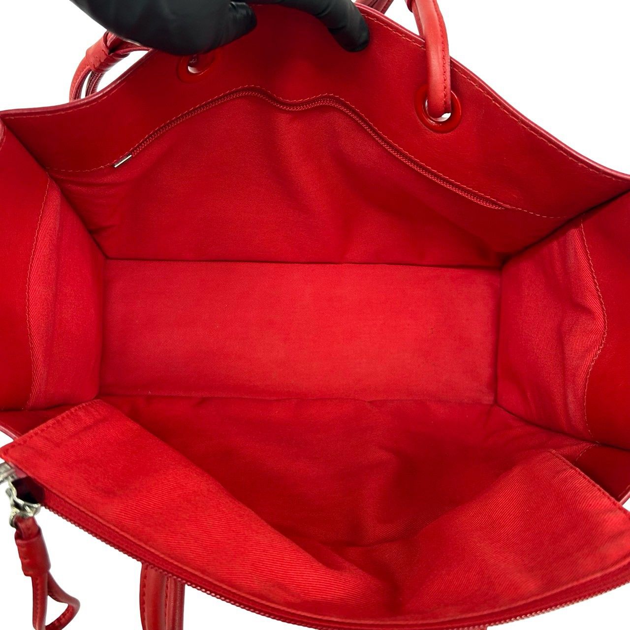 極 美品 LOEWE ロエベ ショッパー トートバッグ スタッズ ロゴ ナッパ