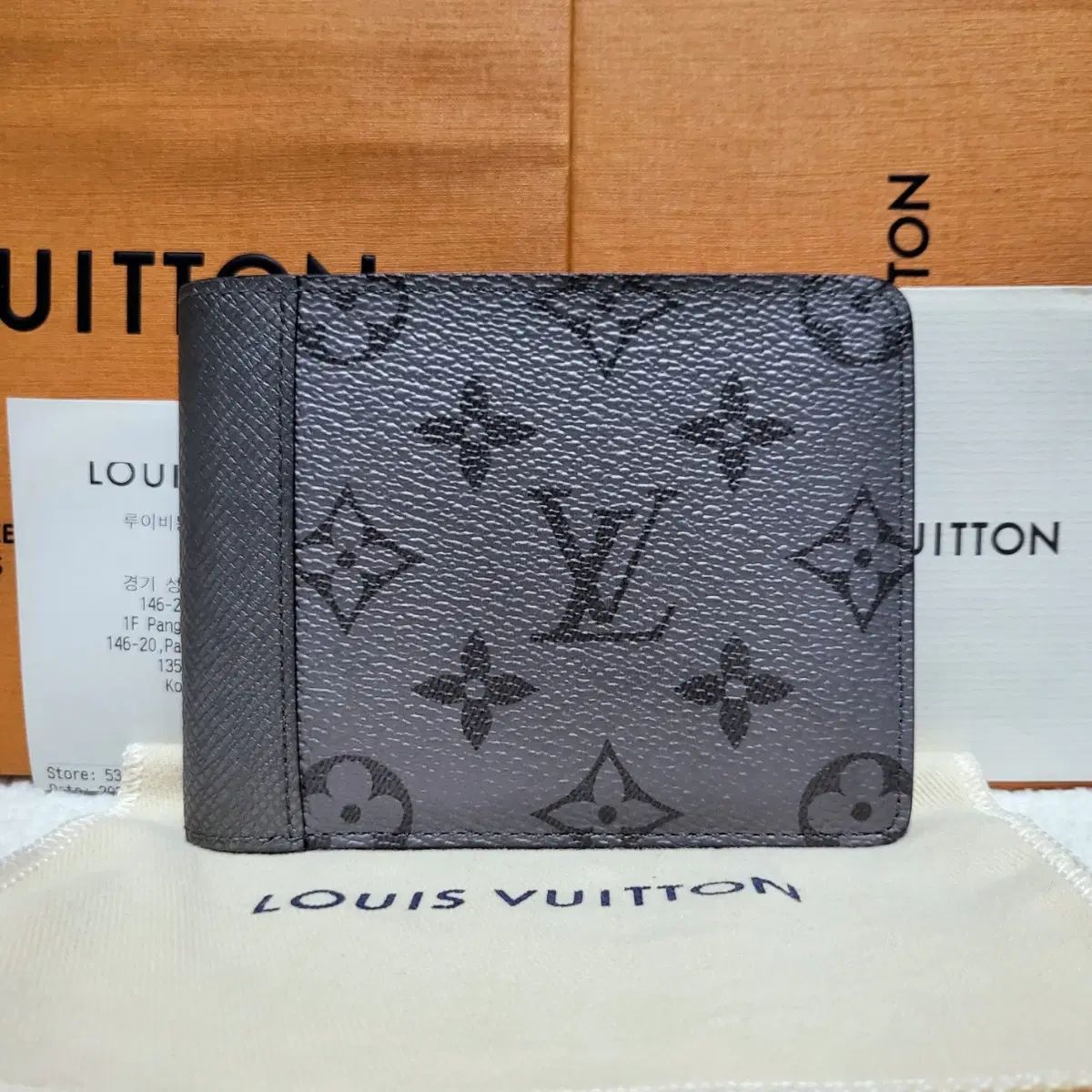 フルセット Louis Vuitton ルイヴィトン ガンメタル マルチ マルチ 二つ折り財布