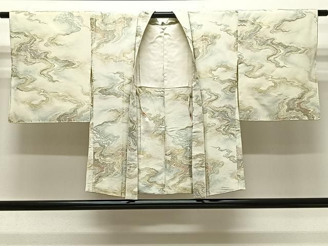平和屋着物＃羽織　寿光織　霞文　金糸　正絹　逸品　CABI9462ua