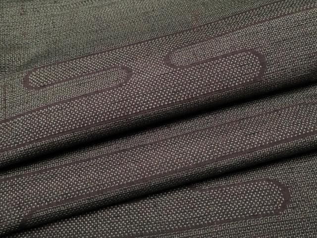 平和屋着物●結城紬　120亀甲　エ霞文　正絹　逸品　CABJ5077hy