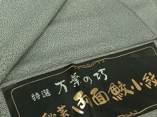 平和屋着物▽江戸小紋　単衣　両面染め　寄せ小紋柄　反端付き　洗える着物　AABK3744jh