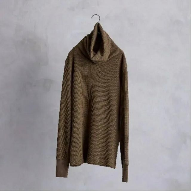 the last flower of the afternoon | 記憶の庭 twist volume neck top (khaki) | レディース ブラウス プルオーバー ボリュームネック ハイネック カットソー 長袖 カーキ ゆったり ナチュラル 上