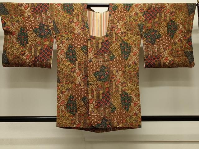 平和屋着物＃道行コート　切嵌草花文　鬼しぼ縮緬　正絹　逸品　CABJ5236in 17,550円