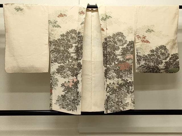 平和屋着物＃羽織　寿光織　草花文　金糸　正絹　逸品　CABJ5242in