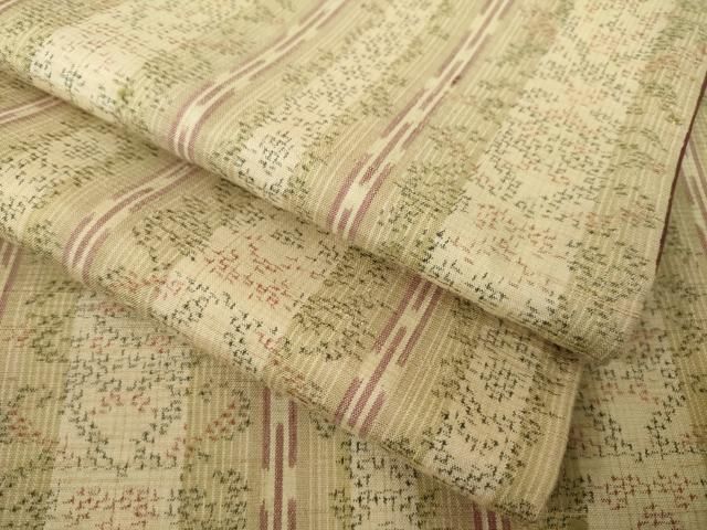 平和屋着物●上質な紬　縞　正絹　逸品　AABJ9205ck