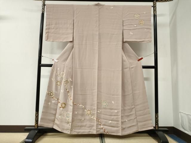 平和屋着物●訪問着　総刺繍　鬘帯花蝶唐草文　暈し染め　金彩　正絹　逸品　未使用　CABG1146yc 25,974円