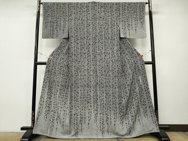 平和屋着物●二代目 川村久太郎　訪問着　枝垂れ柳　たたき染め　正絹　逸品　CABH9680ut