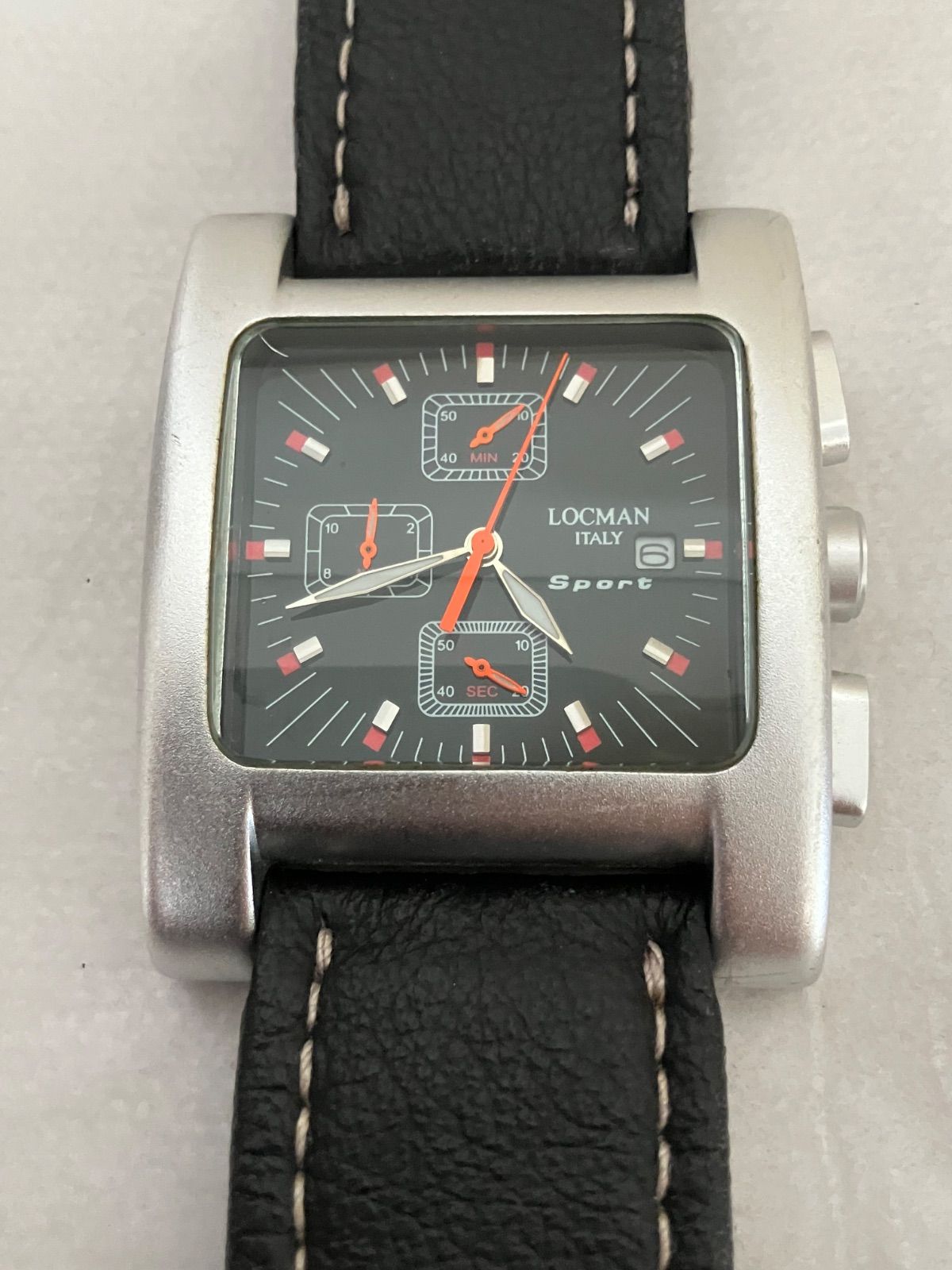 値下げ 稼働☆LOCMAN ITALY Sport クロノグラフ メンズ QZ 腕時計 