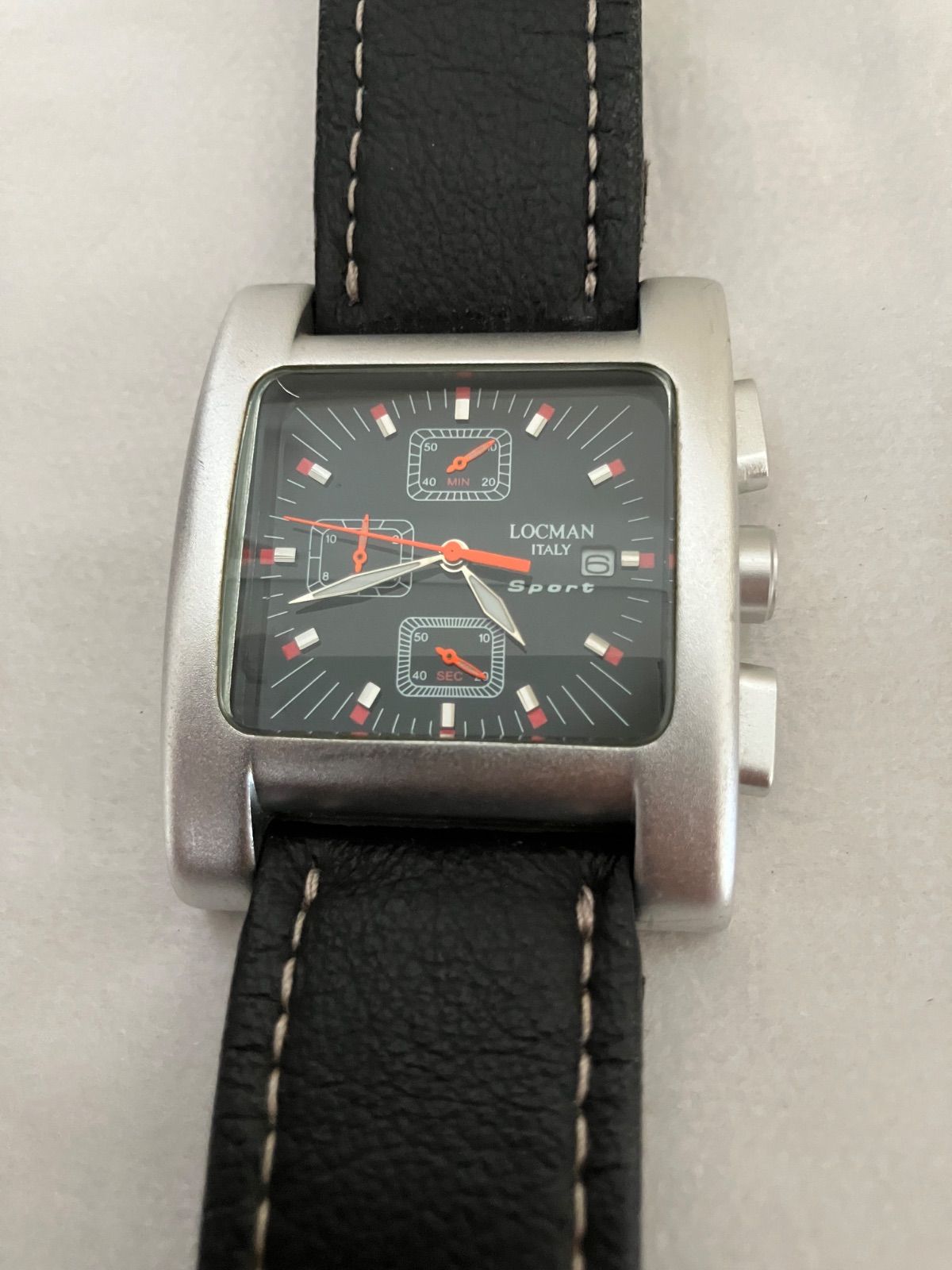 値下げ 稼働☆LOCMAN ITALY Sport クロノグラフ メンズ QZ 腕時計 