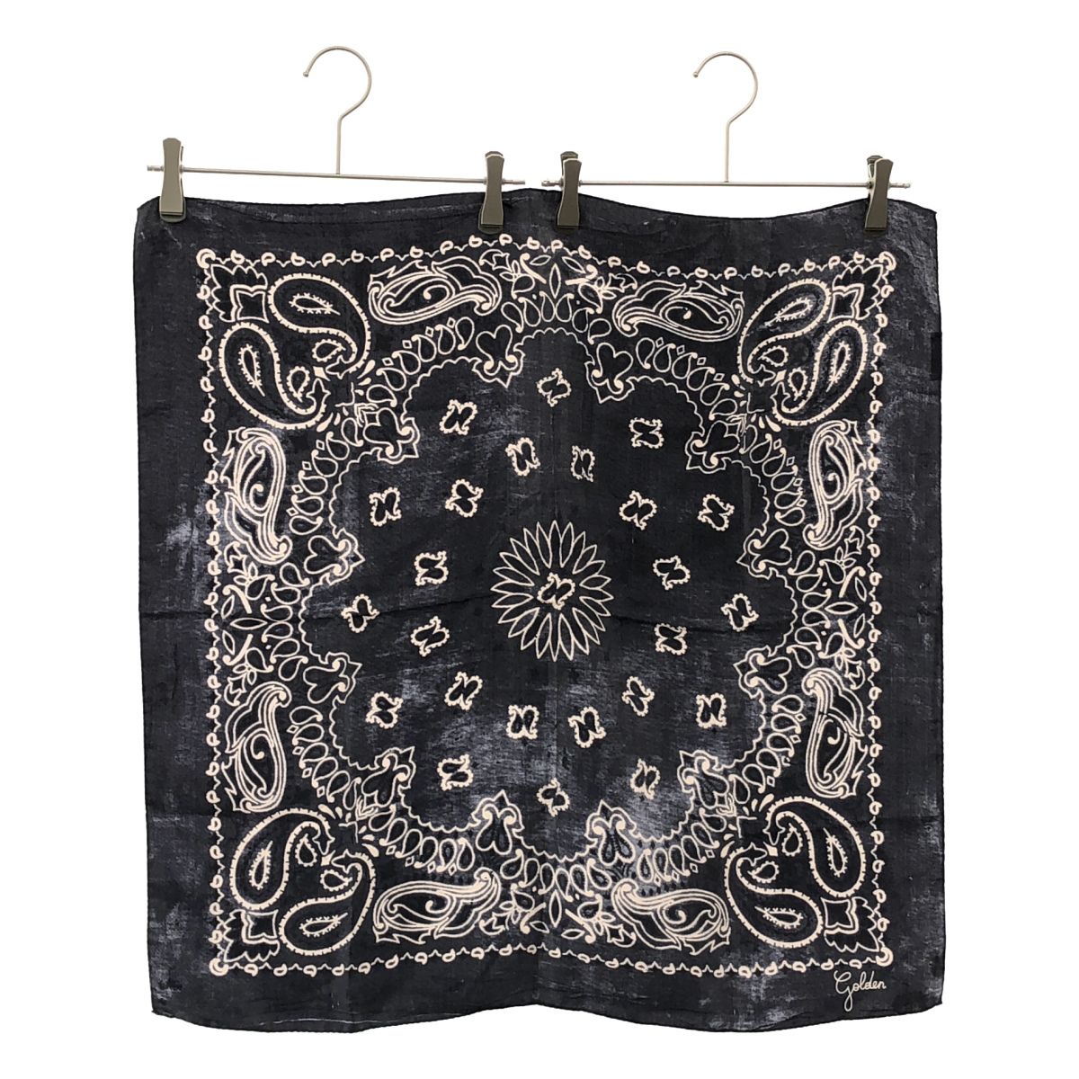 GOLDEN GOOSE ゴールデン グース PAISLEY PRINT SILK bandanna ペイズリープリントバンダナ ネイビー