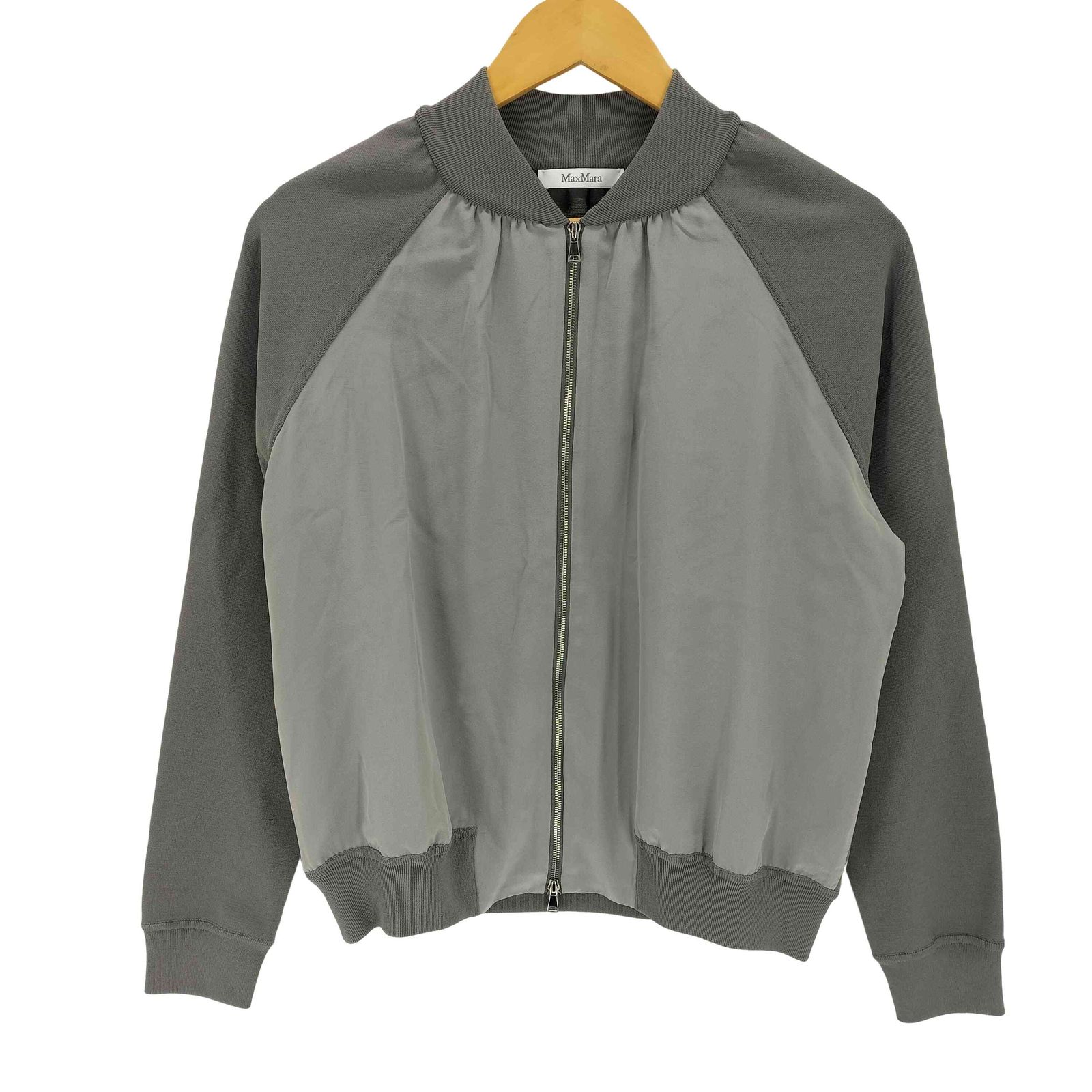 マックスマーラ MAX MARA 異素材切替 ダブルジップ リブブルゾン レディース 表記無