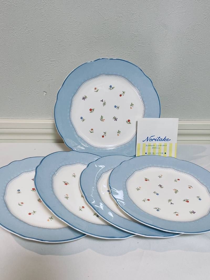 未使用品 Noritake ノリタケ トゥルーラブ ブルー プレート 5枚セット