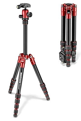 マンフロット(Manfrotto) Element トラベル三脚 スモール レッド アルミ 5段 MKELES5RD-B