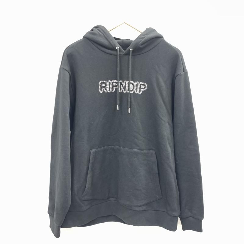 【中古】Ripndip セサミストリート ラインストーンパーカー L ブラック リップンディップ [92]