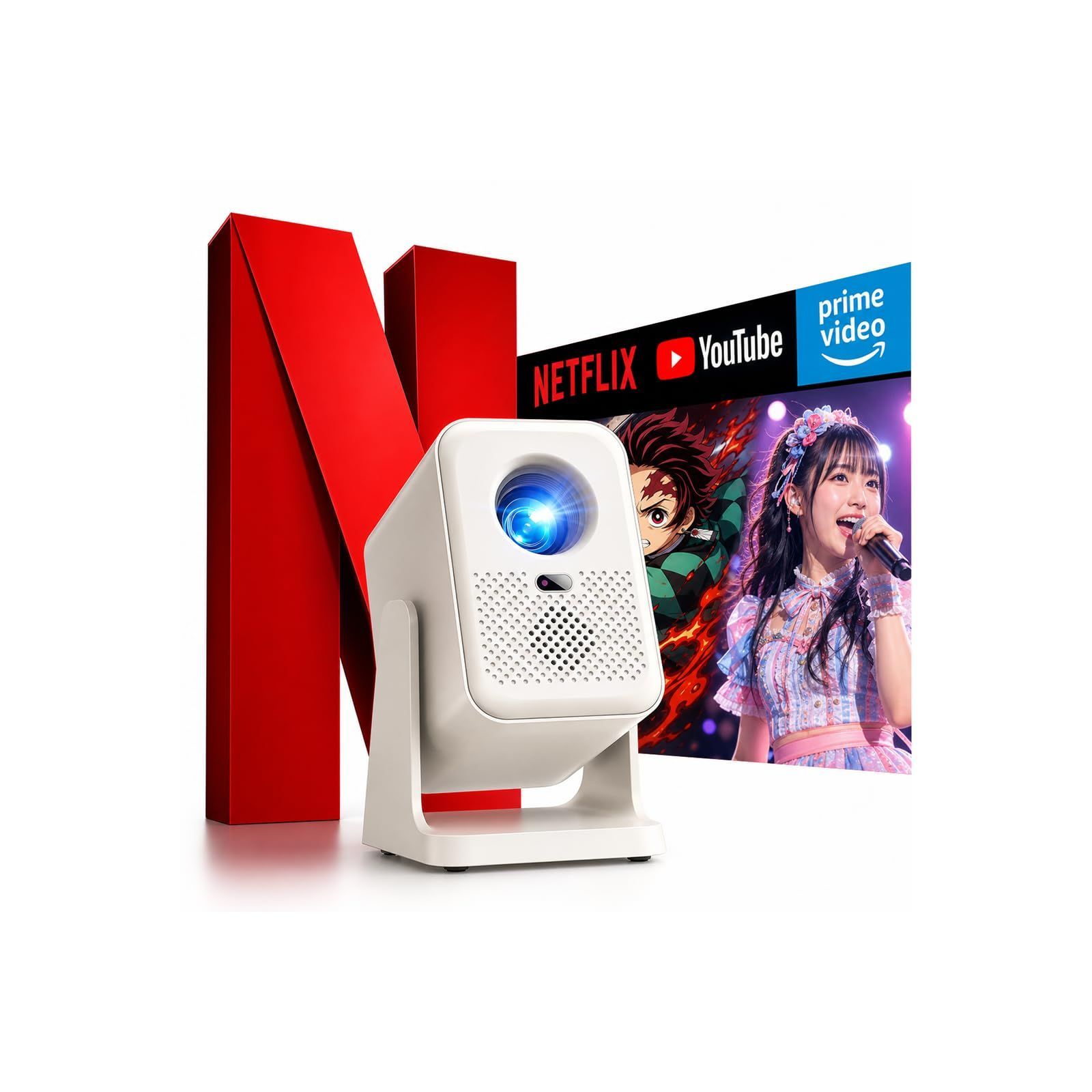 【特価商品】高輝度 Wi-Fi6 天井投影 最大150インチ大画面 4K入力対応 自動台形補正 真の1080P 静音Bluetooth5.4 32000LM IOS/Android/パソコン/DVD/PS機/Switch接続可 小型 日本語取扱説明書 家庭用