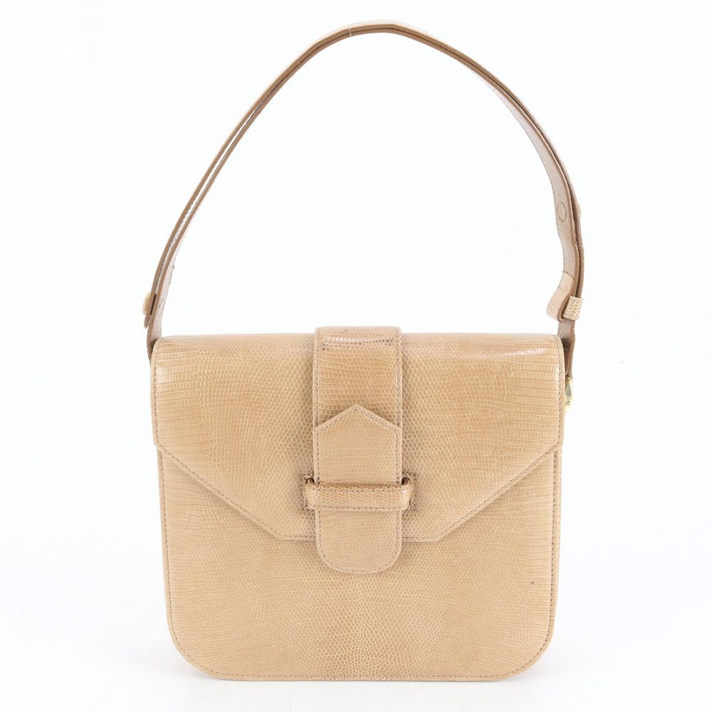 美品 ヴィンテージ YSL イヴ サンローラン リザード エンボス レザー ショルダーバッグ 肩掛け トート レディース REE DM13-7【中古】 12,528円