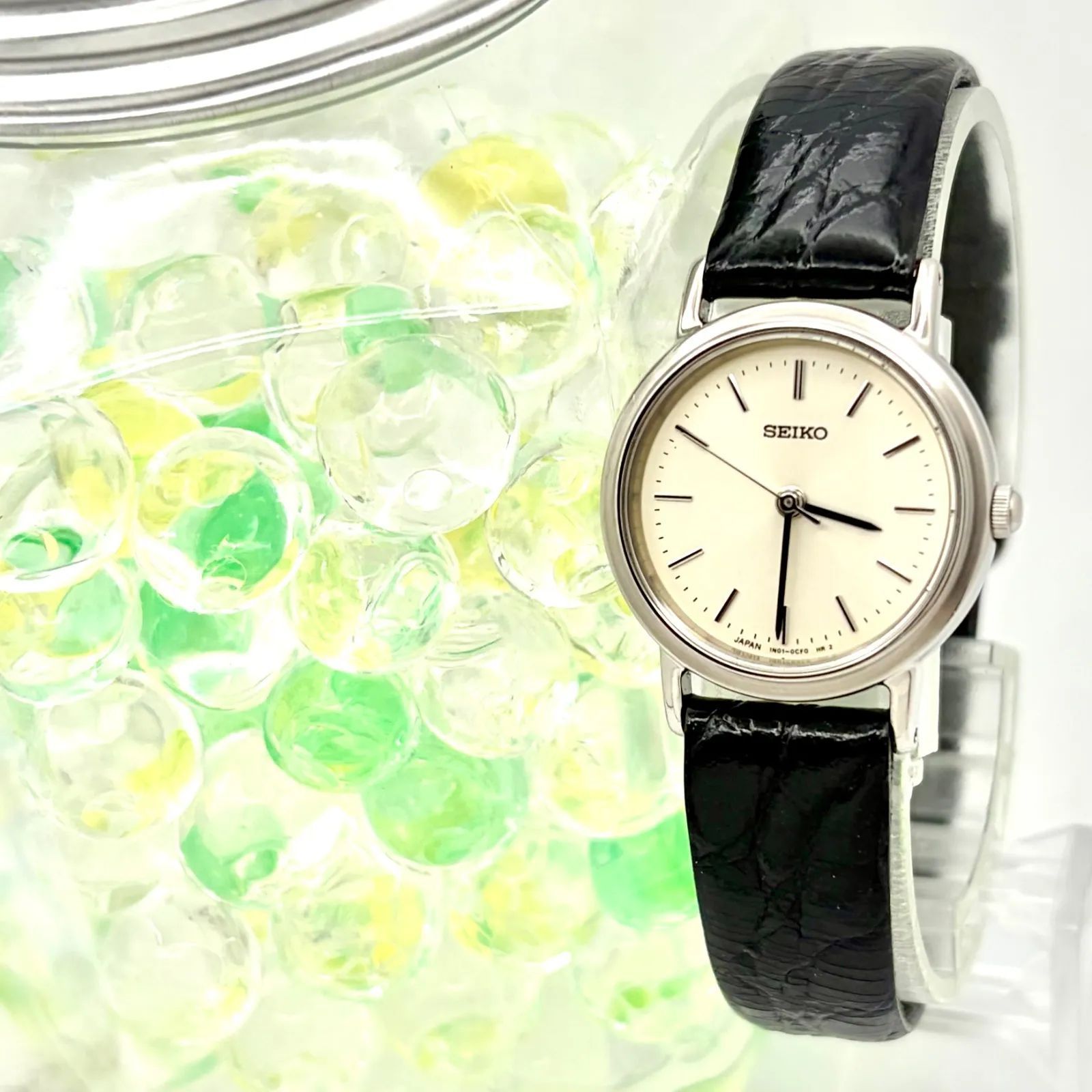 【美品/新品電池】SEIKO セイコー レディース 腕時計 シルバー 1N01-0BA0 011434 純正ベルト 刻印あり