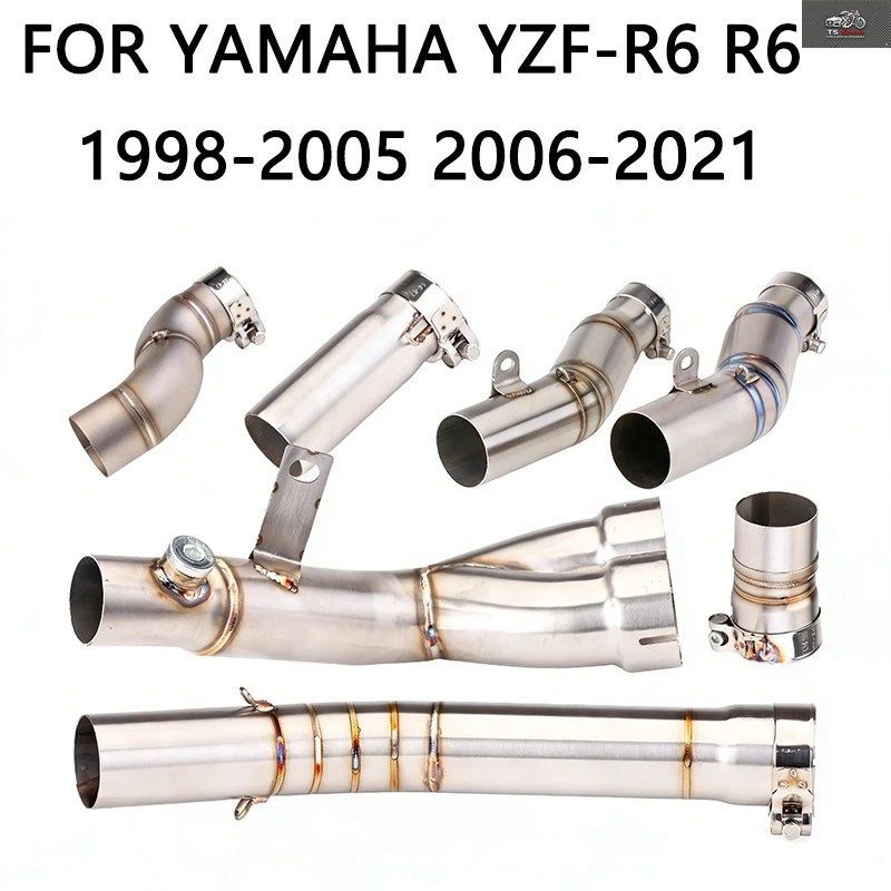 ヤマハ YZF-R6 R6 1998-2005 2006-2021 オートバイ用エキゾーストリンク ミドルパイプ フルシステム マフラー フロントヘッダーパイプ