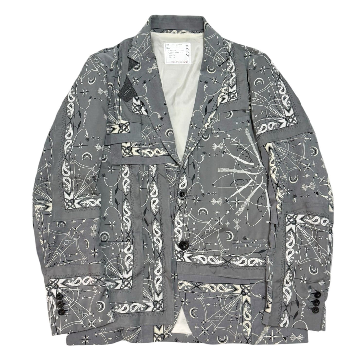 sacai　20AW x Dr.woo Bandana Patched Tailored Jacket
