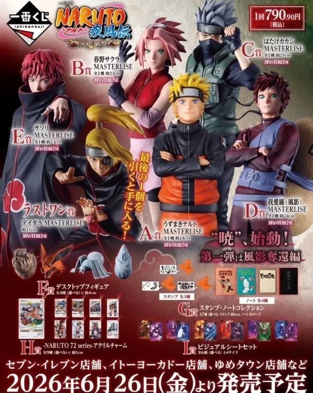 一番くじ NARUTO -ナルト- 疾風伝 風影奪還編 フィギュア まとめ