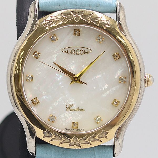 稼働 AUREOLE SS SW-559M QZ ホワイトシェル文字盤 レディース腕時計 0001100 7RKT SMB ABC28030
