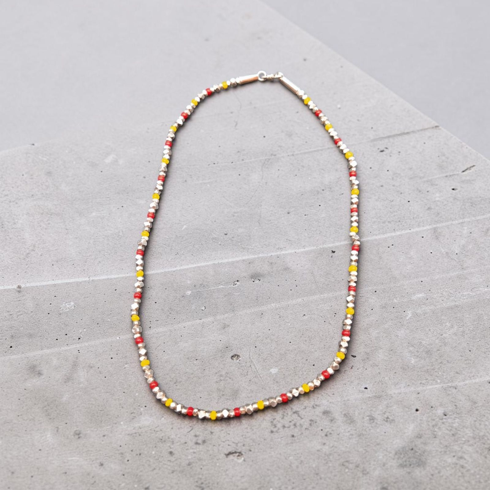 新品 カレンシルバー ビーズネックレス 42.5cm 18g ハンドメイド シルバー 高純度 メンズ レディース 12,600円