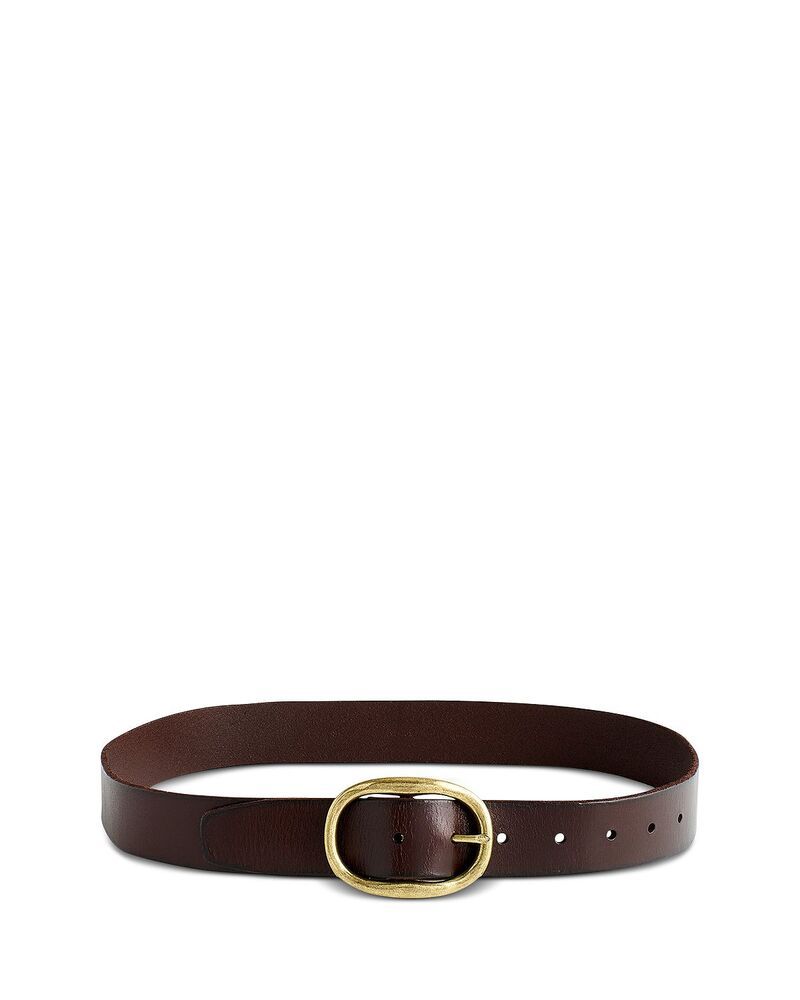 メイドウェル レディース アクセサリー ベルト レザー Madewell Womens Oval Buckle Distressed Leather Belt Coffee Bean コーヒー