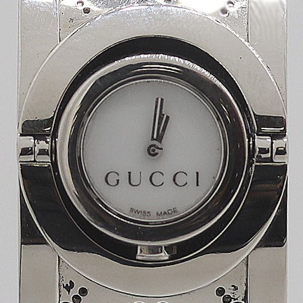 Gucci 112 Turnface QZ White Shell Dial Bangle Watch Ladies Watch 2950200 7ANT TAM ABC28442