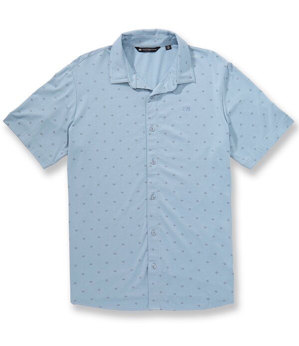 トラビスマヒュー メンズ トップス シャツ ニット TravisMathew ComfortKnit Geo Short Sleeve Woven Shirt Ash Blue アッシュ