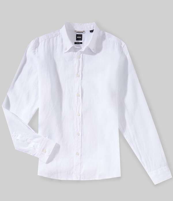 ヒューゴボス メンズ トップス シャツ リネン Hugo Boss Liam Linen Long Sleeve Woven Shirt White ホワイト 26,520円