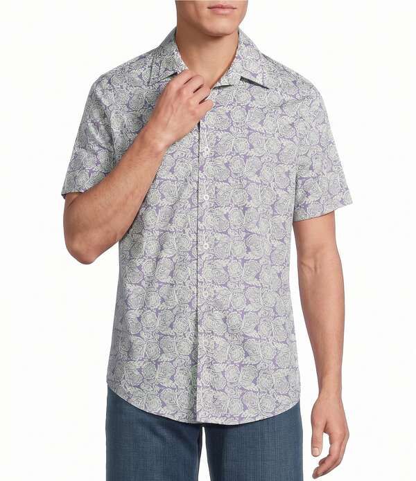 ダニエル クレミュ メンズ トップス シャツ フラワー柄 プリント デニム フラワー Premium Denim Simple Floral Short Sleeve Woven Shirt Crem