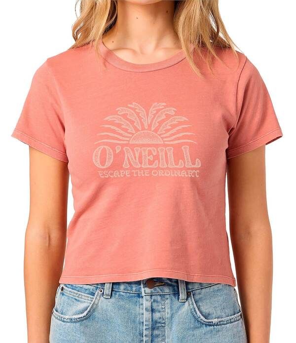 オニール レディース トップス シャツ ONeill Throne Short Sleeve Fitted TShirt Canyon Rose