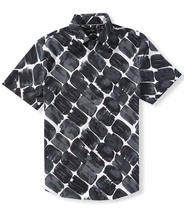 ペリーエリス メンズ トップス シャツ プリント Perry Ellis Large Paint Print Short Sleeve Woven Shirt Black ブラック 14,805円