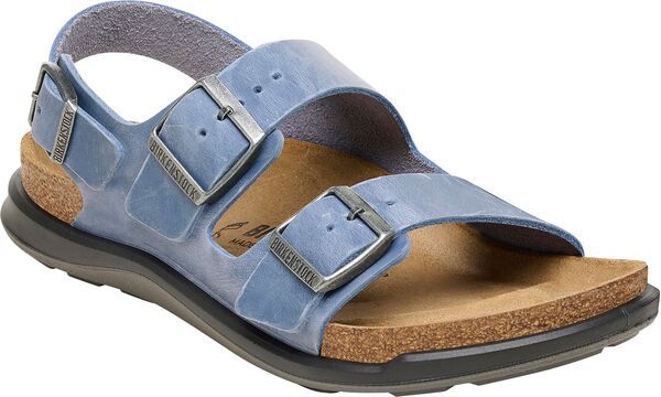ビルケンシュトック レディース シューズ サンダル レザー Birkenstock Womens Milano Crosstown Oiled Leather Sandals Blue ブルー