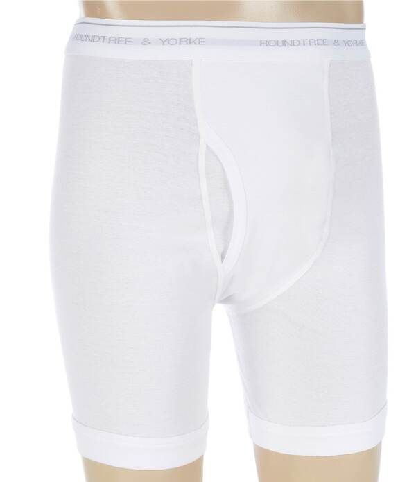 ラウンドトゥリーアンドヨーク メンズ アンダーウェア ボクサーパンツ Roundtree Yorkextended Length Boxer Briefs 2Pack Brilliant White