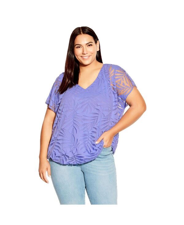 アベニュー レディース トップス シャツ AVENUE Womens Elora Burnout Top Lilac ライラック