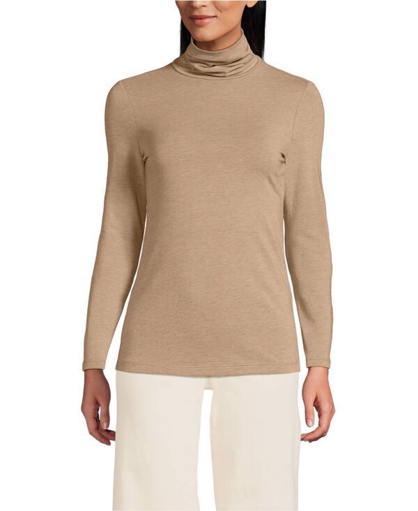 ランズエンド レディース トップス シャツ タートルネック ジャージー Lands End Lightweight Jersey Long Sleeve Turtleneck Light toffee 12,854円