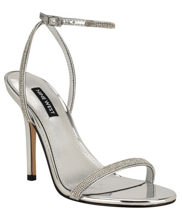 ナインウェスト レディース シューズ サンダル Nine West Womenstodia Embellished Strappy Stiletto Dressandalsilver Mirror M