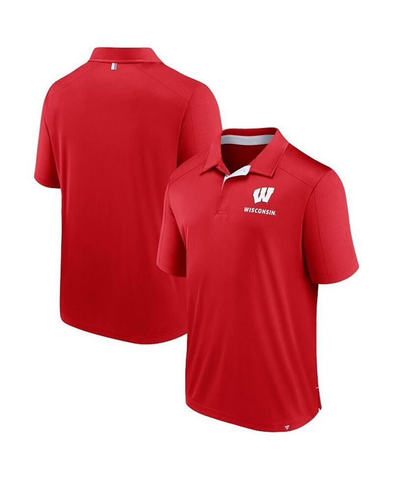 ファナティクス メンズ トップス ポロシャツ Fanatics Mens Red Wisconsin Badgers Fundamental Defender Polo Shirt Red レッド