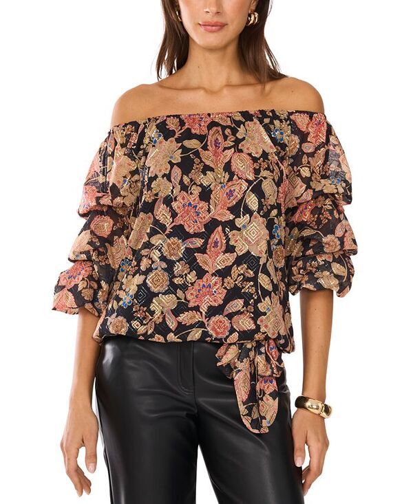ヴィンスカムート レディース トップス シャツ フラワー柄 フラワー Vince Camuto Womens Floral OffTheShoulder BubbleSleeve Top Rich B