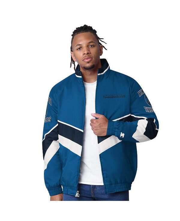 スターター メンズ アウター ジャケット・ブルゾン オックスフォード キャップ ジャケット Starter Mens Blue Minnesota Timberwolves Captain Oxfor 26,520円