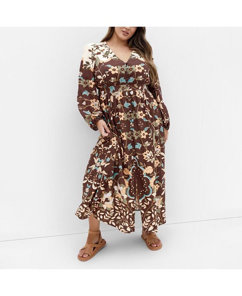 シティーシック レディース トップス ワンピース マキシワンピース プラスサイズ レース マキシ CITY CHIC Plus Size Florence Placement Maxi Dress F 17,736円