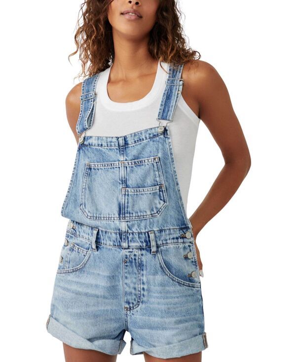 フリーピープル レディース ボトムス ハーフパンツ・ショーツ トール コットン Free People Womens Ziggy Cotton AdjustableStrapshortalls Fol