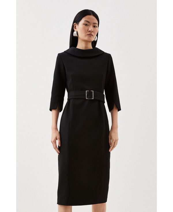 カレンミレン レディース トップス ワンピース ミディ Karen Millen Womens Roll Neck Pencil Midi Dress Black ブラック
