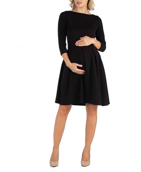 24 セブンコンフォート レディース トップス ワンピース ひざ丈 マタニティ 24seven Comfort Apparel Knee Length Fit N Flare Maternity Dr