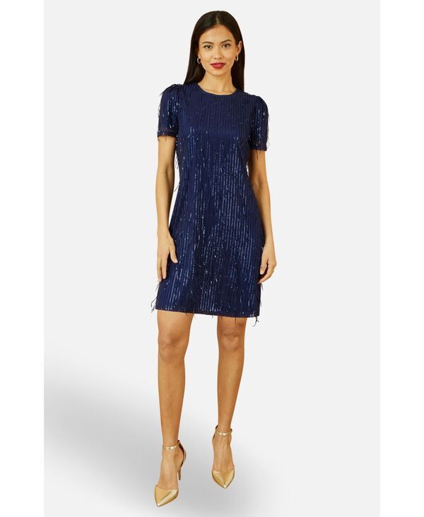 ユミキム レディース トップス ワンピースパンコール Yumi Womens Dripping Sequin Tunic Dress Navy ネイビー