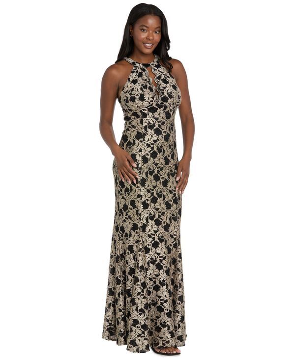 アールアンドエムリチャーズ レディース トップス ワンピース レース R M Richards Womens Long Lace Scalloped Bodice Dress GoldBlack ブラ アールアンドエムリチャーズ レディース トップス ワンピース レース R M Richards Womens Long Lace Scalloped Bodice Dress GoldBlack ブラ